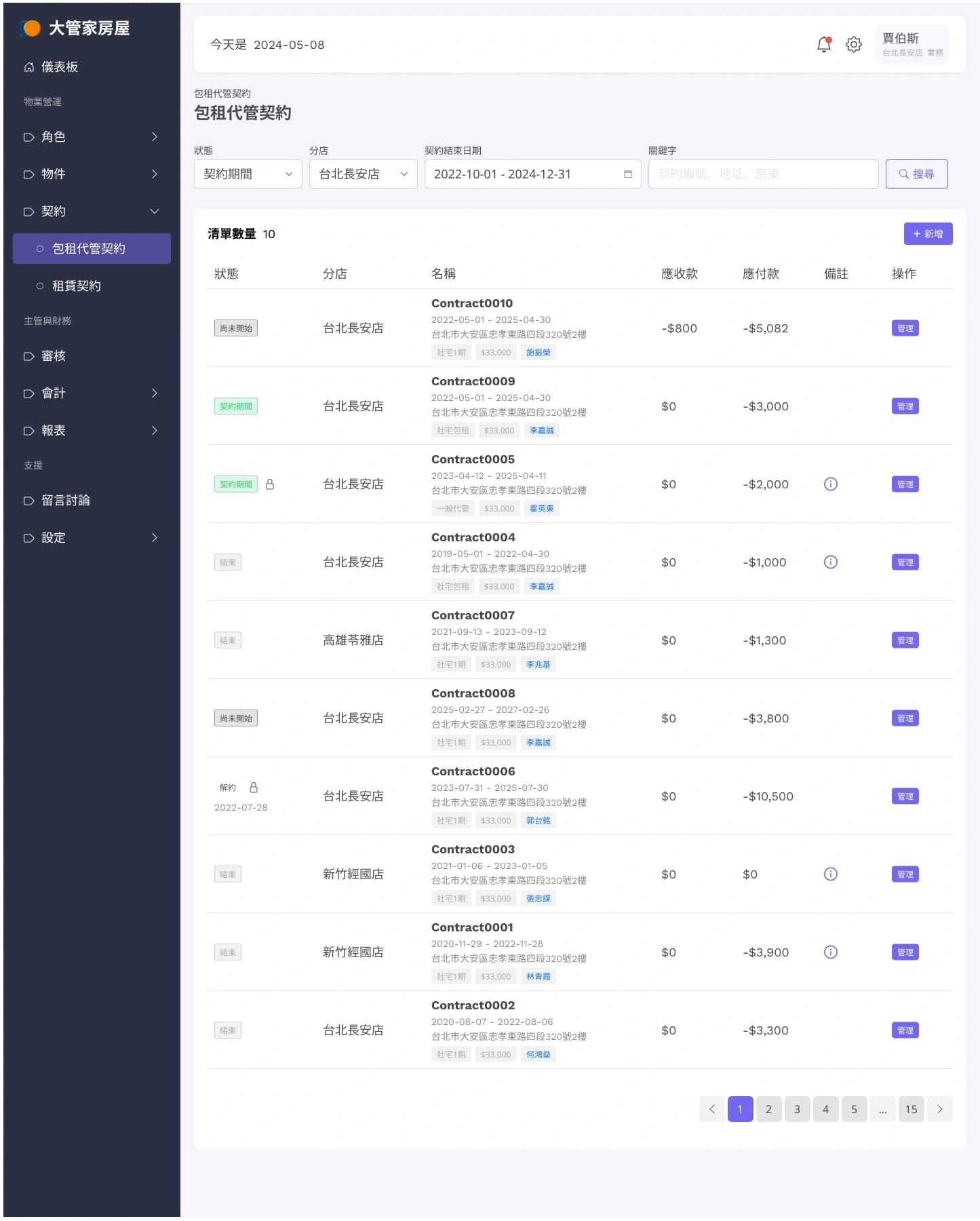 大管家包租代管系統